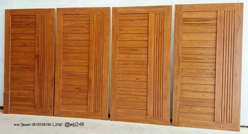 ประตูไม้สักโมเดิร์นซี่ข้าง