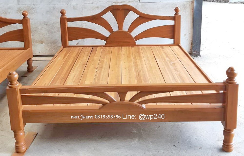 เตียงนอนไม้สัก F118 6 ฟุต