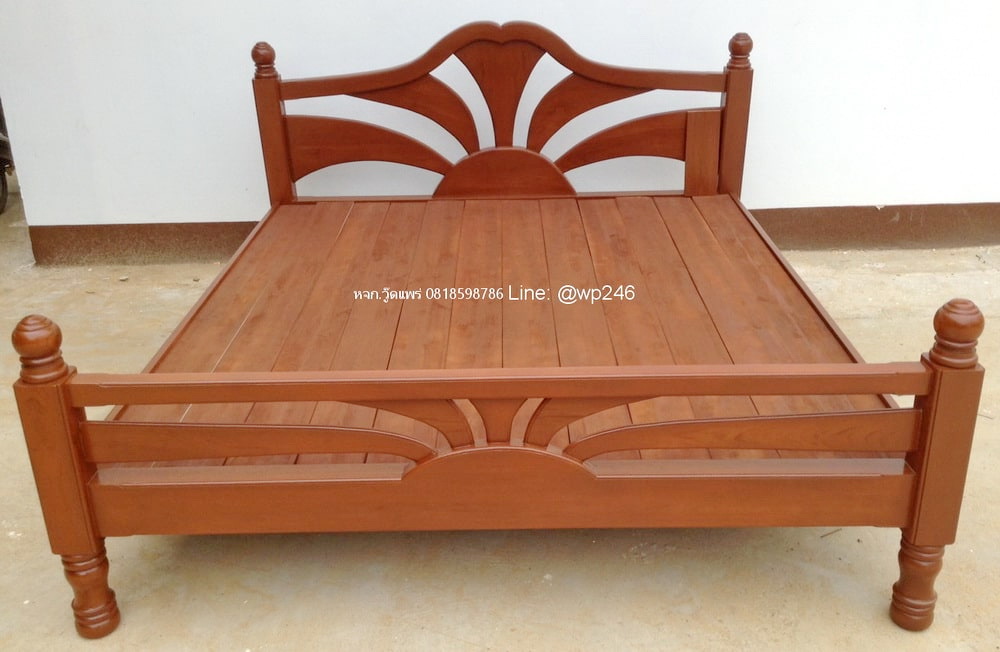 เตียงนอนไม้สัก 6 ฟุต รหัส F118