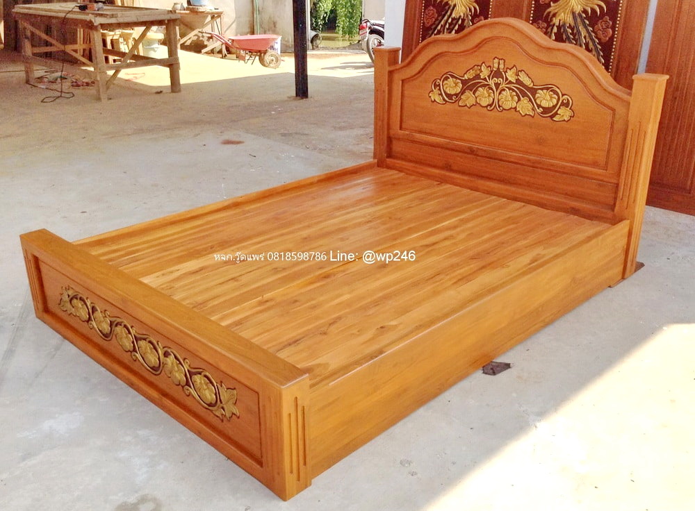 เตียงนอนไม้สัก 5 ฟุต รหัส F80