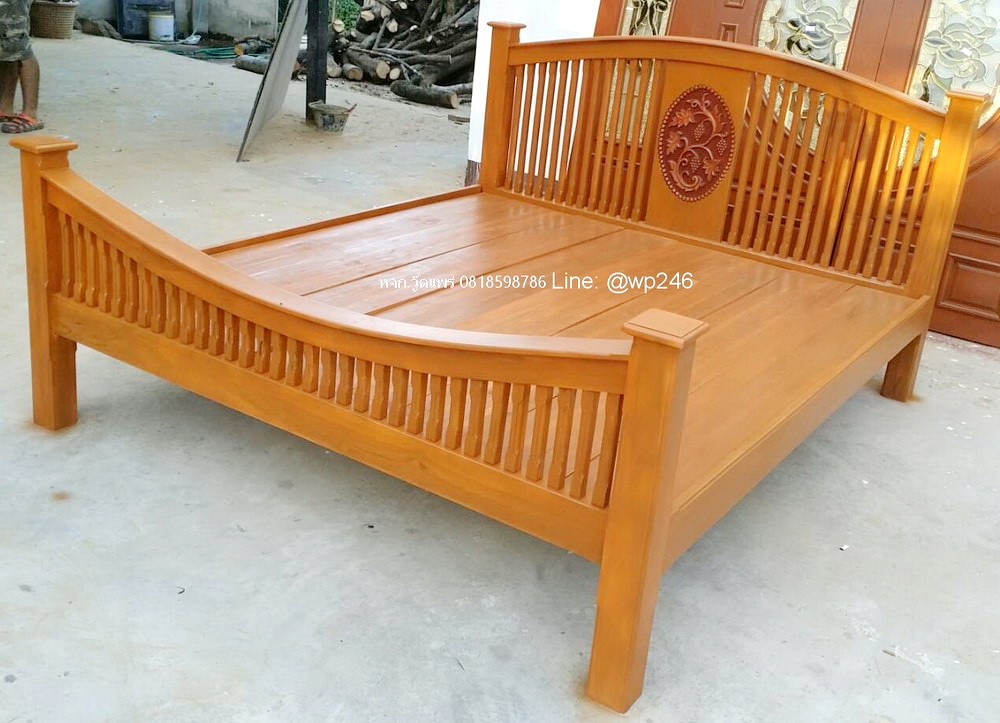 เตียงนอนไม้สัก 6 ฟุต รหัส F90